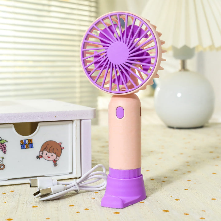 Women's Portable Mini Fan with Ergonomic Grip and USB Charging Function Bowlift