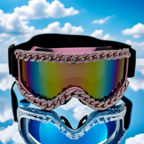 Women's ski goggles with glamorous rhinestone frame Bowlift