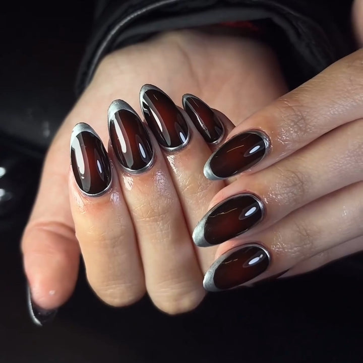 Stylish stiletto nails with elegant shine Bowlift