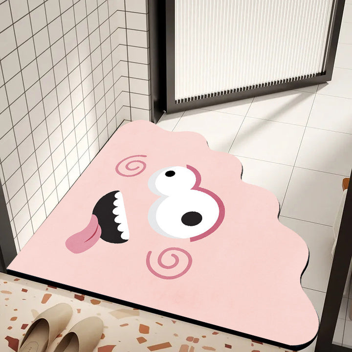 Playful Cartoon-Themed Bath Mat