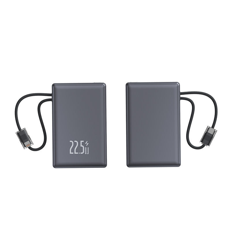 Portable power bank with fast charging function and integrated charging cable Bowlift