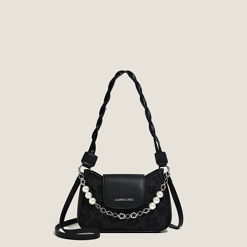 Chic Pearled Chain Crossbody Bag Bowlift