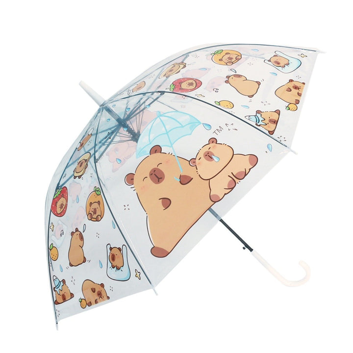 Women Folding Umbrella with Unique Cartoon Bear Design Bowlift
