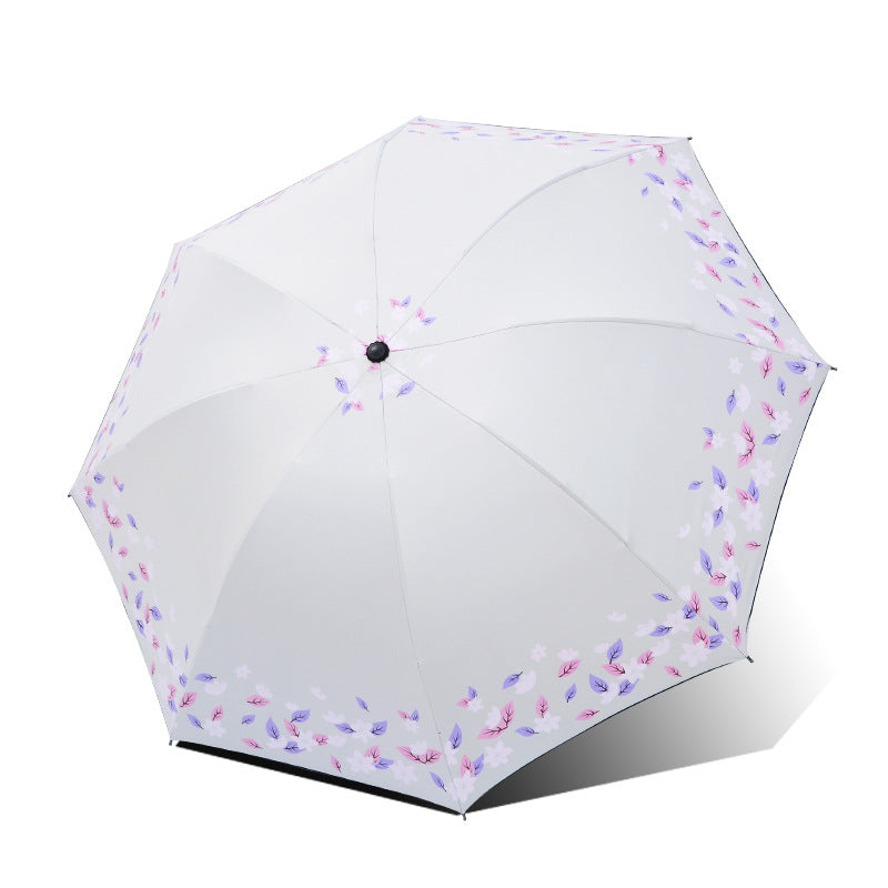 Women's Foldable Umbrella with Floral Finishes Bowlift