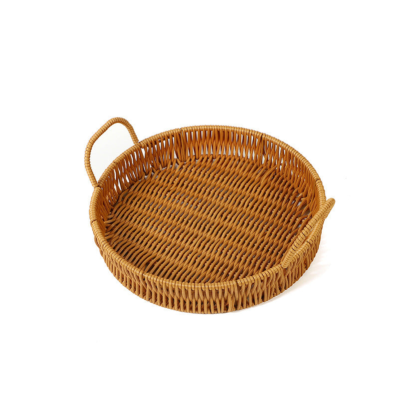 Round Woven Serving Tray Bowlift