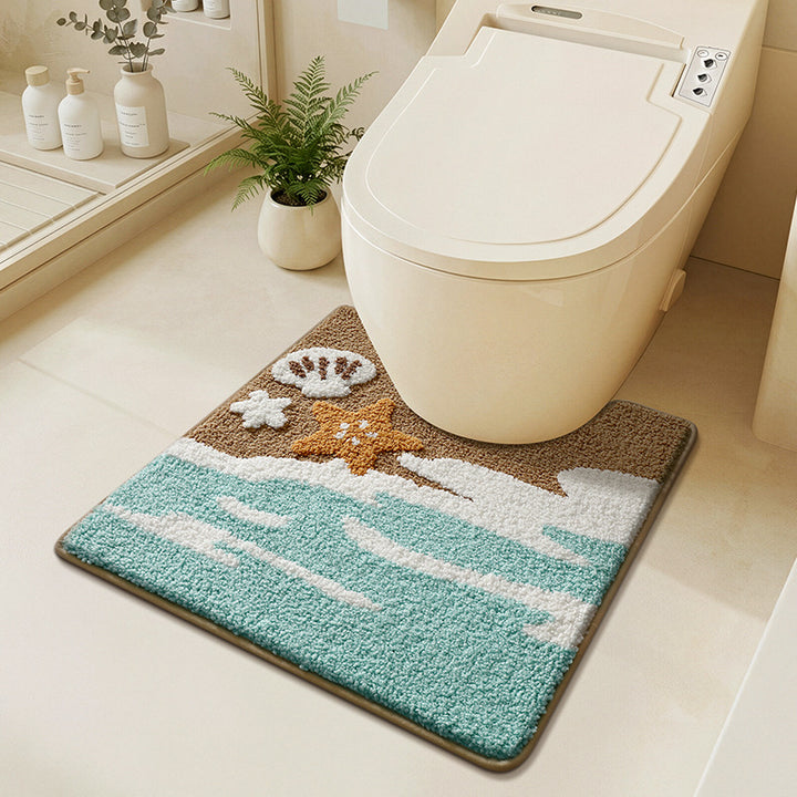 Floral Design Memory Foam Bath Mat Bowlift