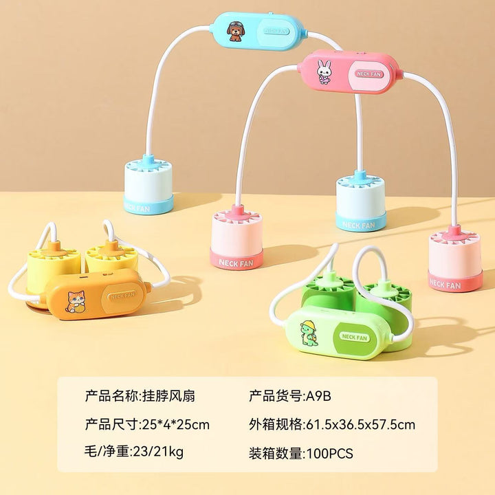 Unisex Portable Neck Fan with Flexibly Adjustable Fan Arms Bowlift