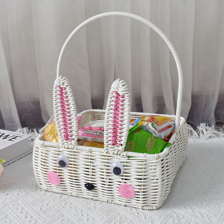 Decorative Bunny-Themed Storage Basket Bowlift