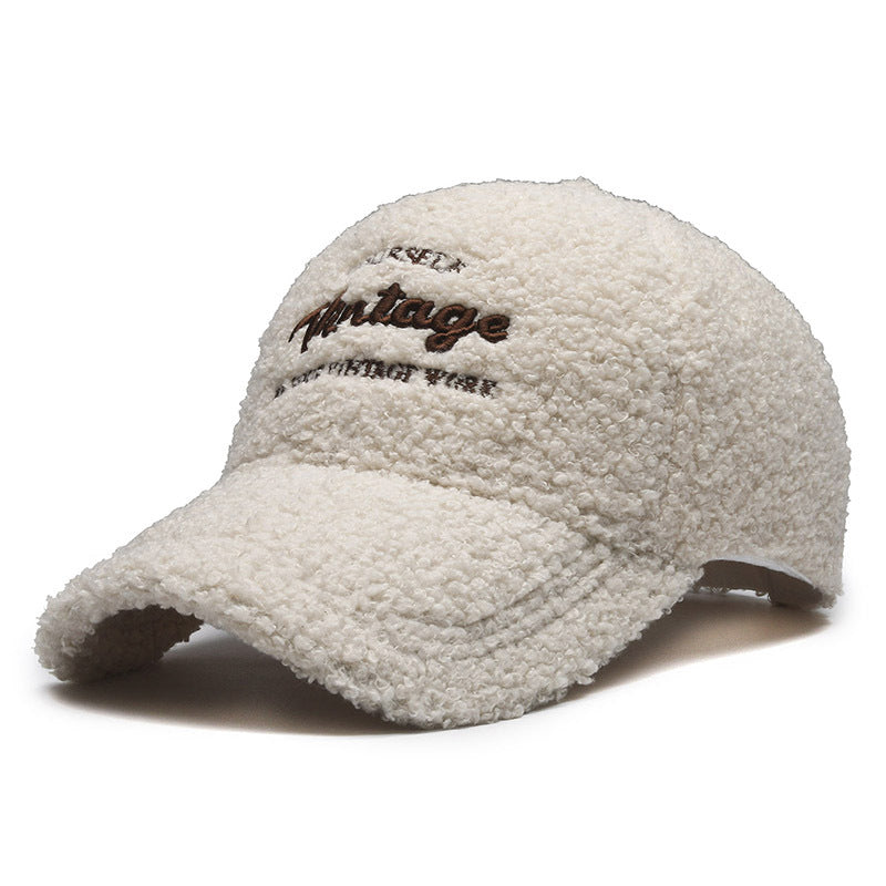 Women's Vintage-Inspired Plush Baseball Cap Bowlift
