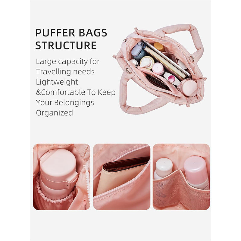 Fashionable Shoulder Bag Made of Quilted Material Bowlift