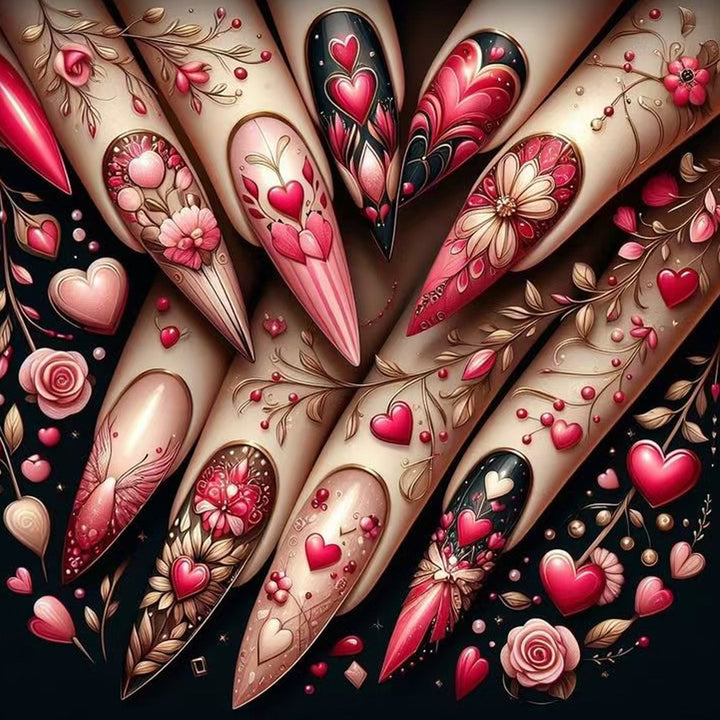 Romantic Floral Nail Art Design Bowlift