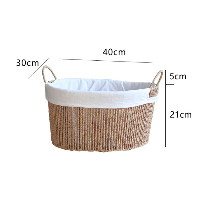 Handcrafted storage basket with white cotton lining Bowlift