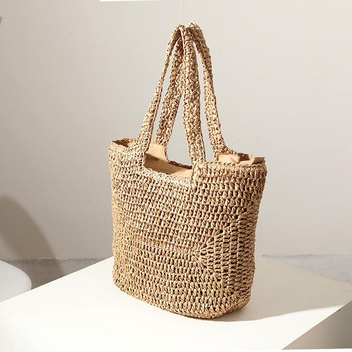 Handmade straw bag with comfortable inner bag Bowlift