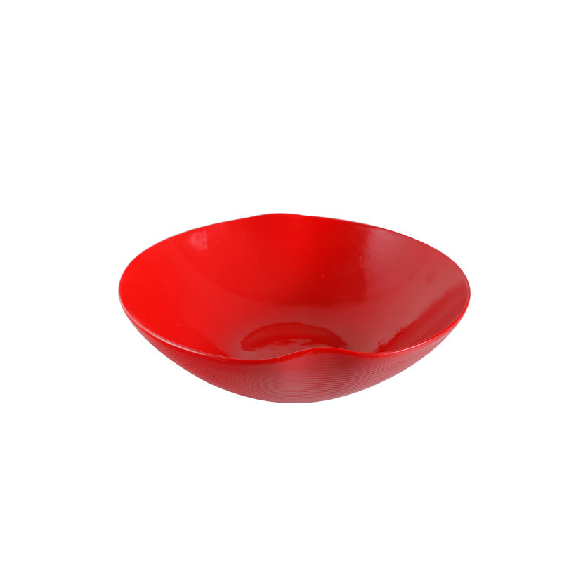 Decorative Serving Bowl with Unique Contoured Edge