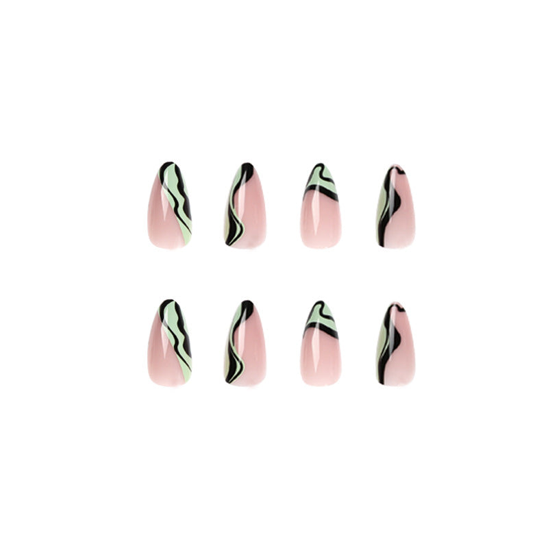 Artful Nail Art with Gentle Wave Patterns Bowlift