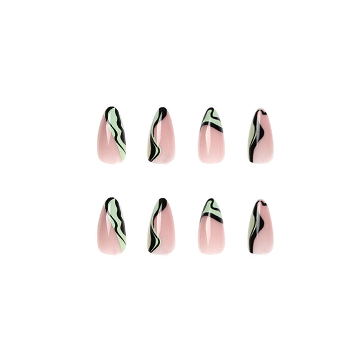 Artful Nail Art with Gentle Wave Patterns Bowlift