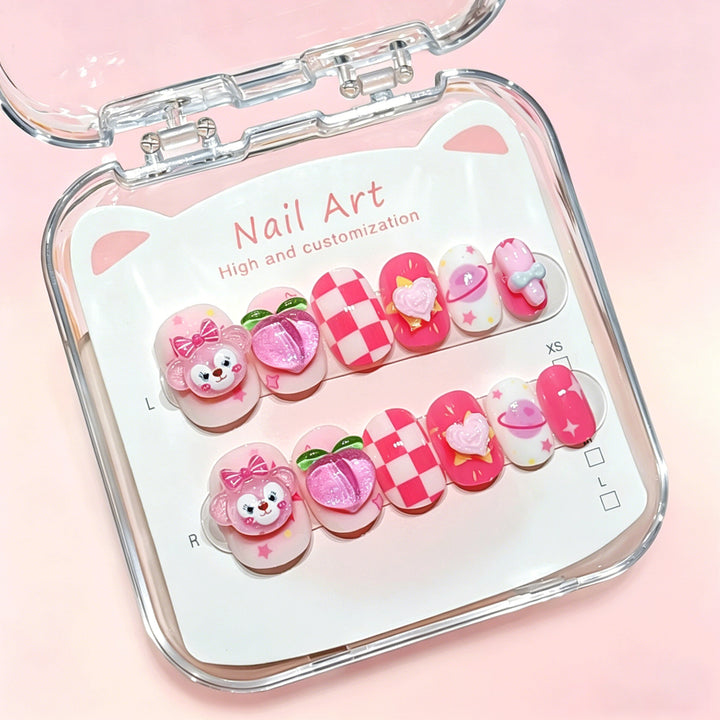 Customized Cartoon-Inspired Press-On Nail Art Set Bowlift