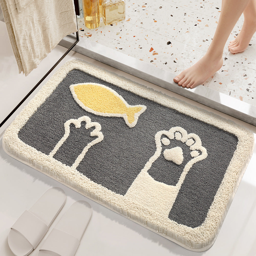 Plush Bunny-Themed Bath Mat Bowlift
