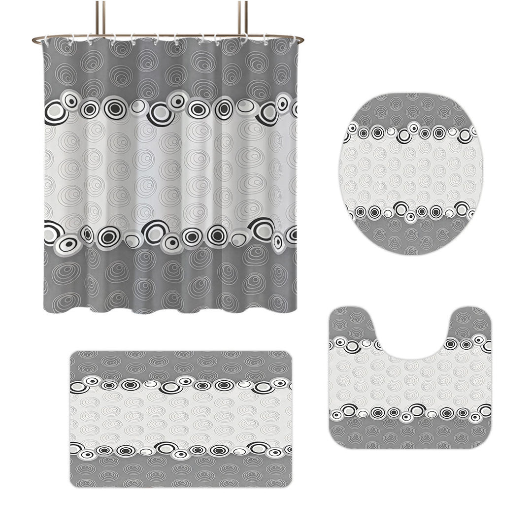 Abstract Design Four-Piece Digital Bathroom Set Bowlift