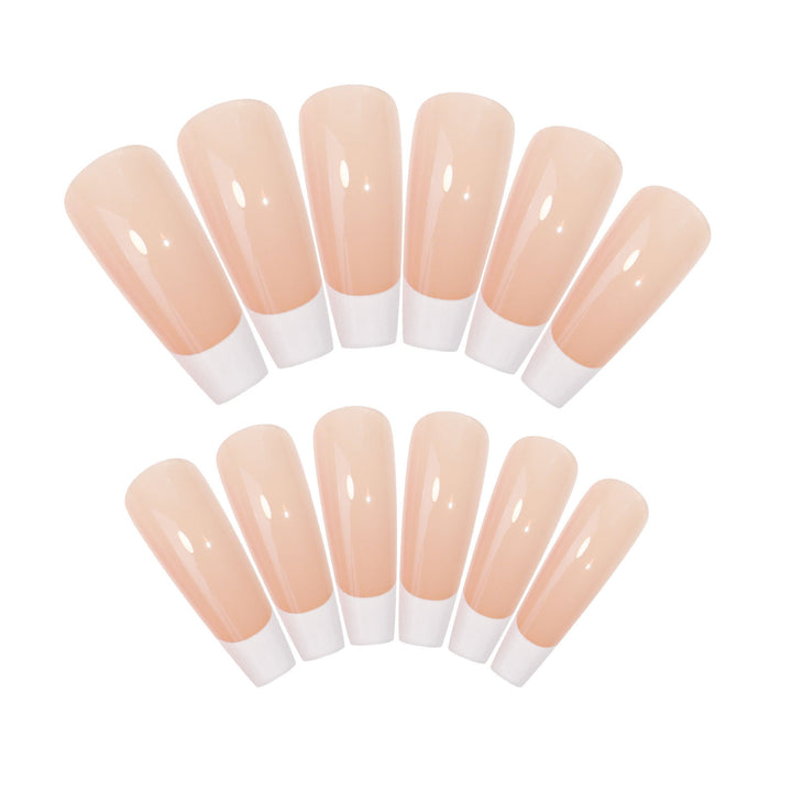 Acrylic nail set with elegant French design and high-gloss finish Bowlift