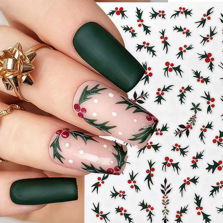 Acrylic nail set with festive Christmas design and elegant 3D embellishments Bowlift