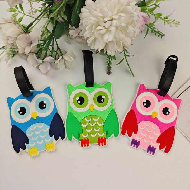 Unisex Playful Owl Luggage Tag Bowlift