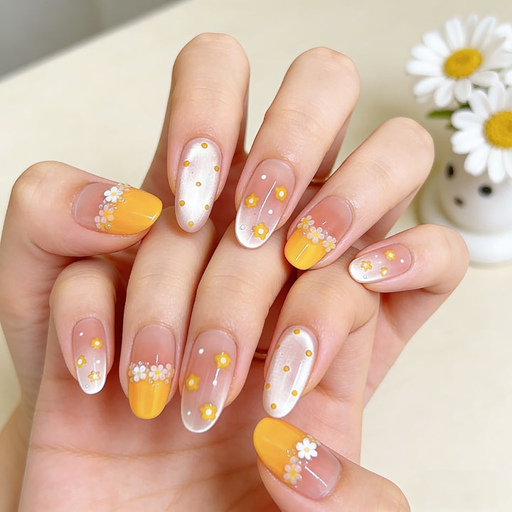 Artistic Floral-Designed Press-On Nail Set Bowlift