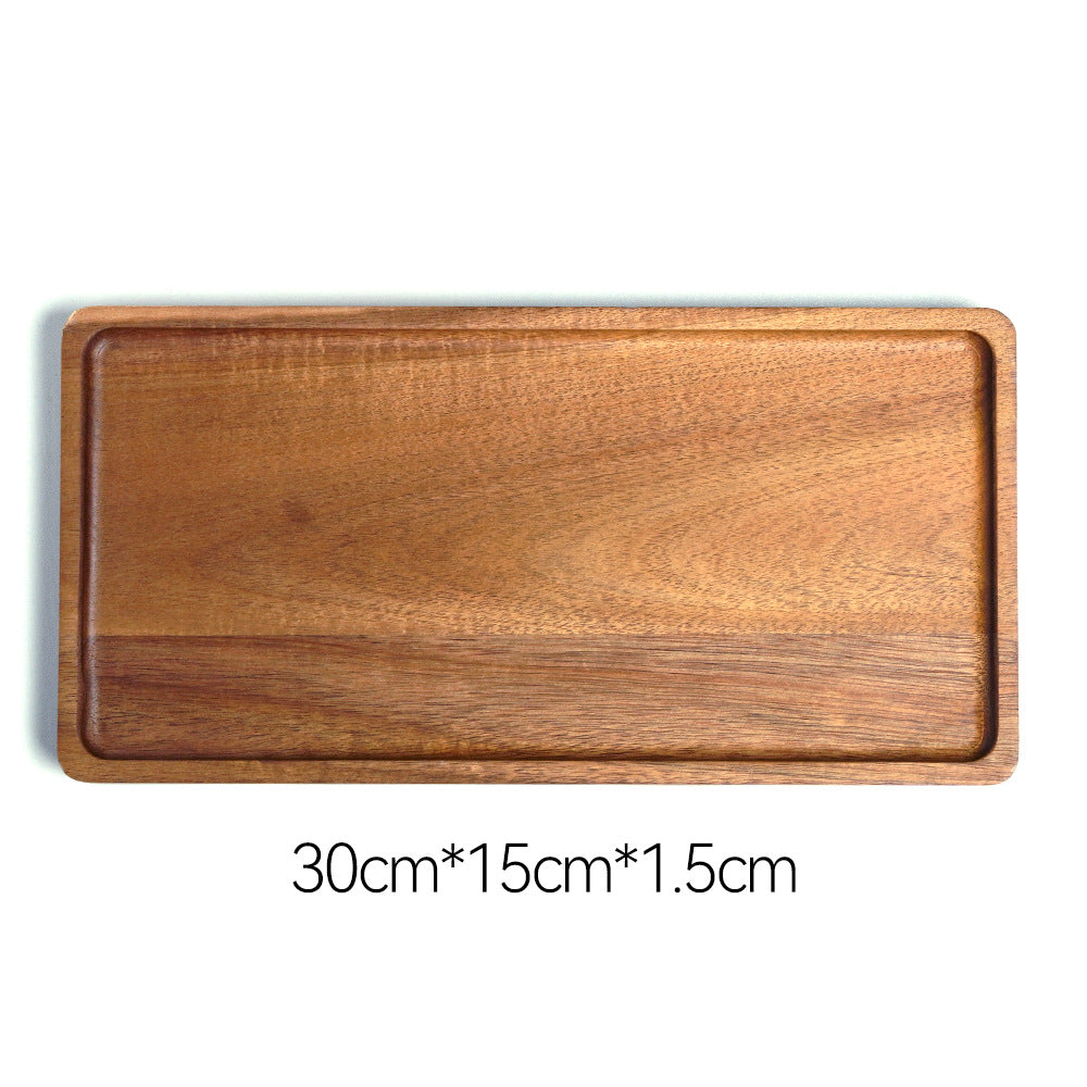 Elegant wooden serving tray with raised edge Bowlift