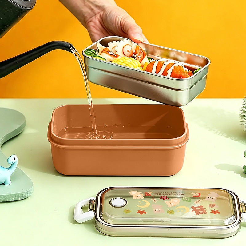 Dinosaur-Themed Multi-Compartment Lunch Box