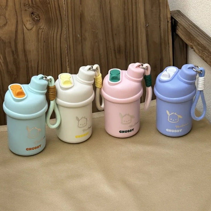 Women's insulated drinking bottle with innovative closure system and cute animal design Bowlift