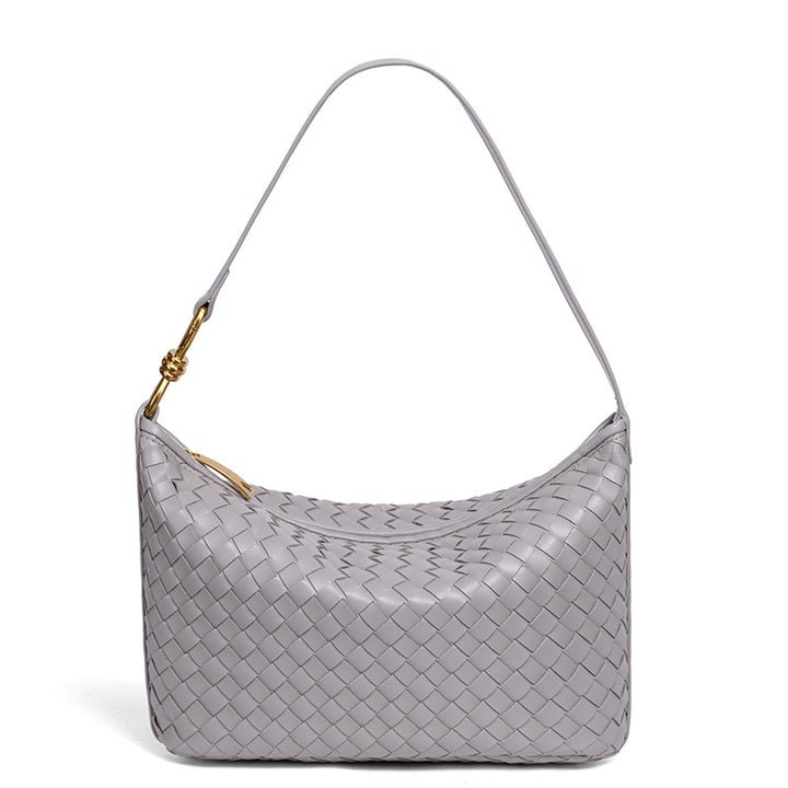 Stylish Woven Leather Handbag Bowlift