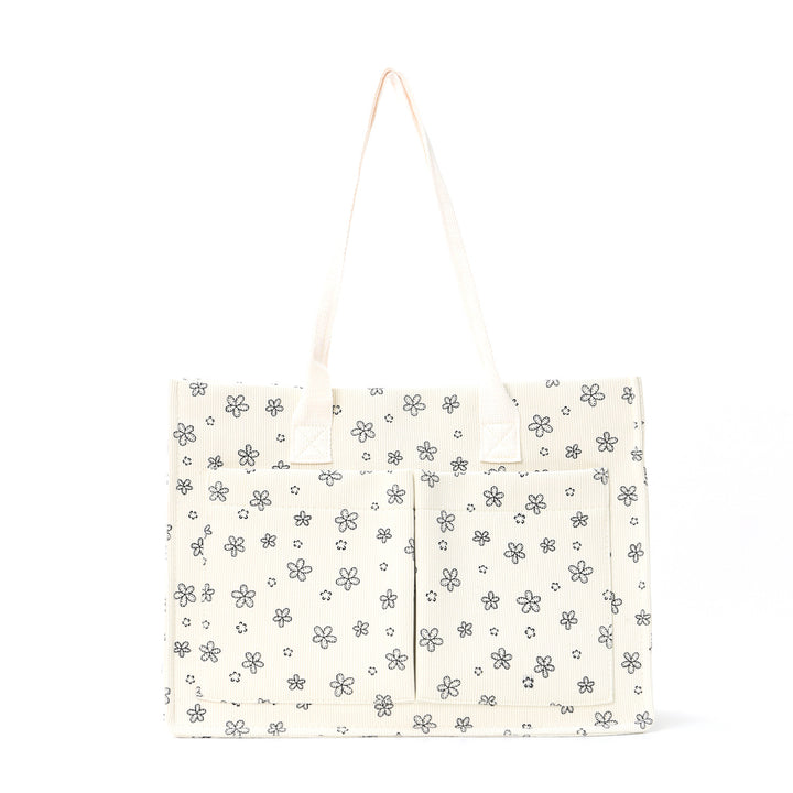 Shopping bag with floral pattern and practical exterior pockets Bowlift