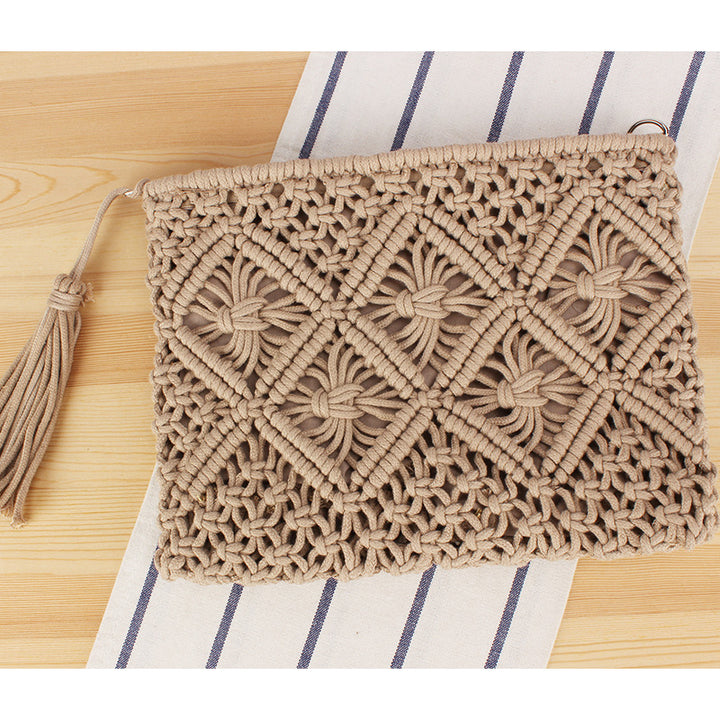Macrame Clutch with Filigree Design Bowlift