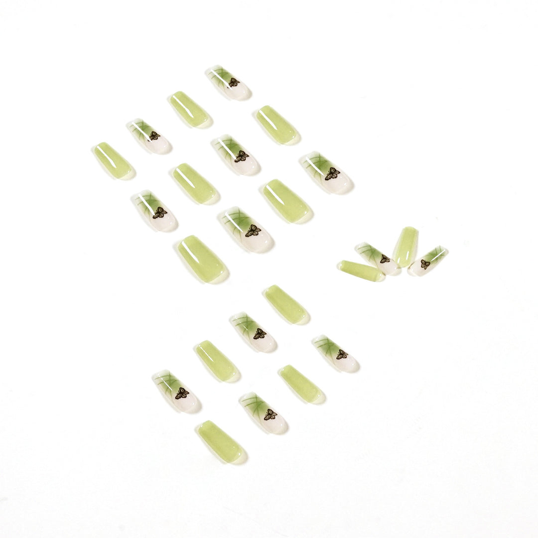 Artificial nail extensions with elegant butterfly design Bowlift
