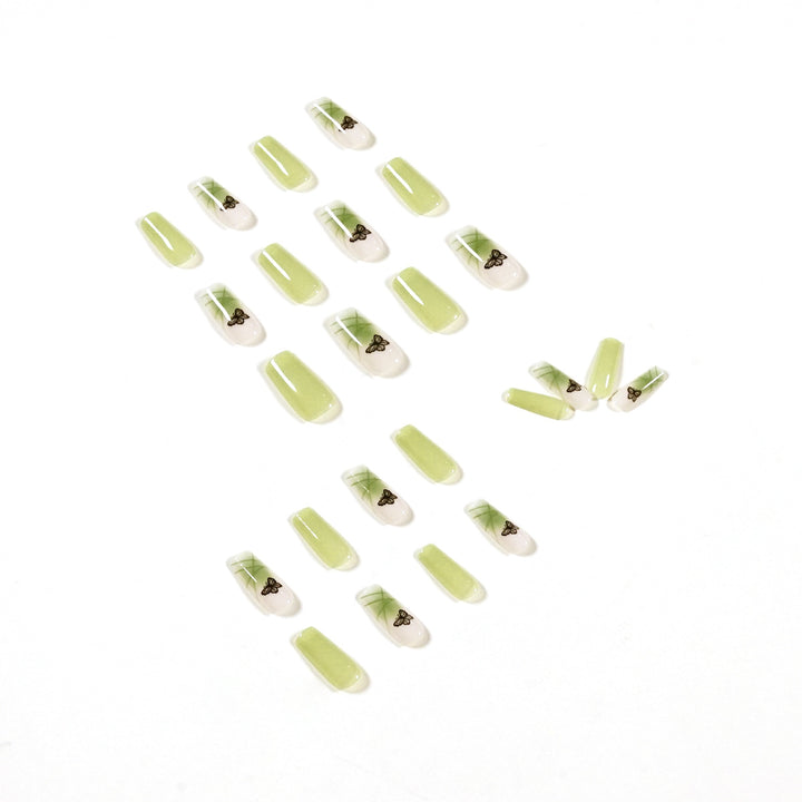Artificial nail extensions with elegant butterfly design Bowlift