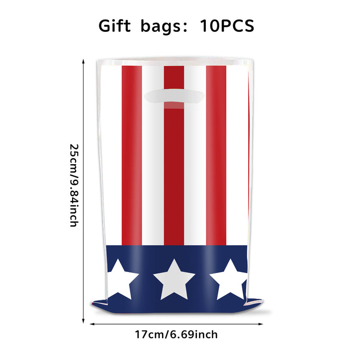 Unisex nan robust PVC gift bags with punched carrying handle and star stripe pattern Bowlift