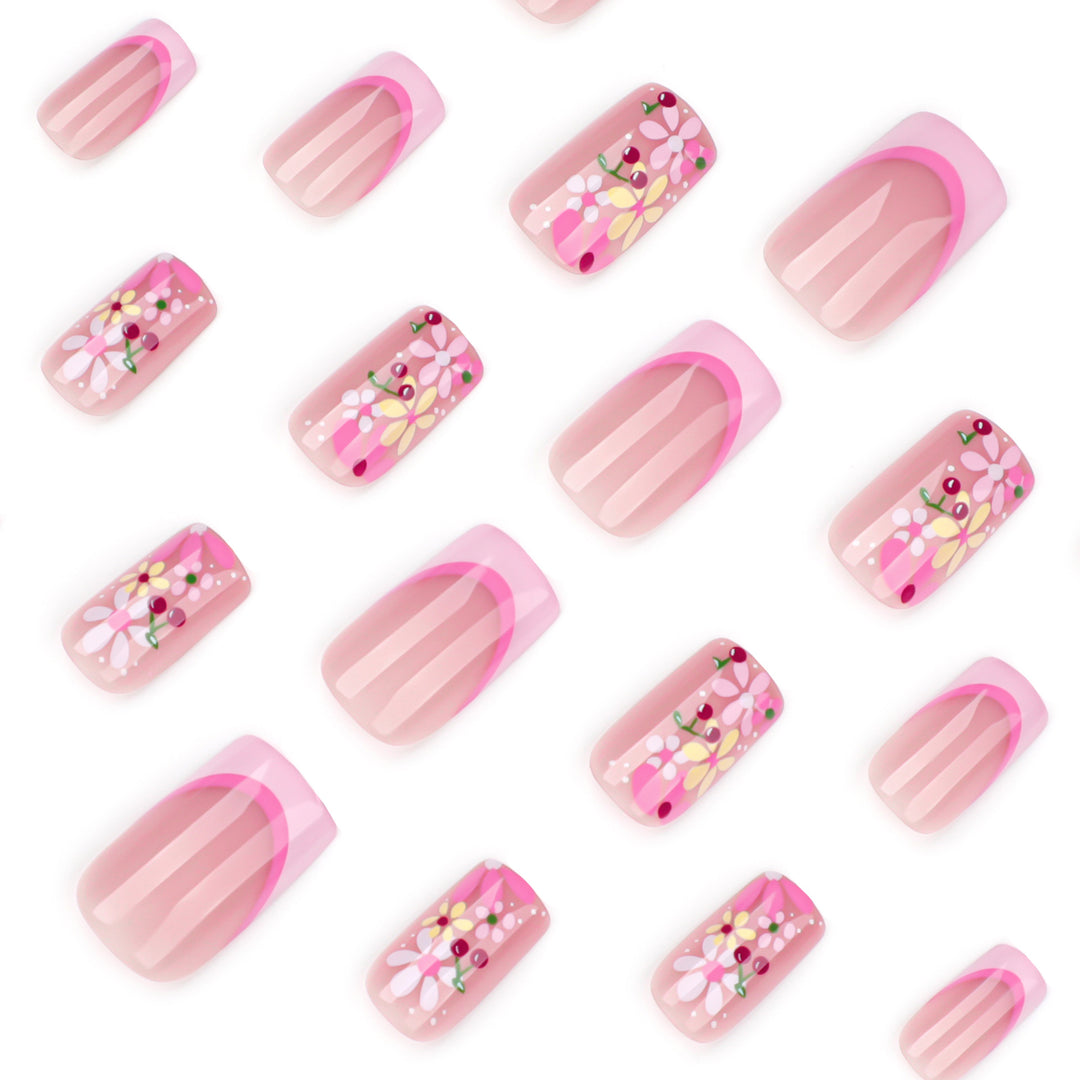 Artful nail design with colorful floral patterns Bowlift