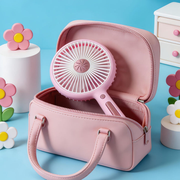 Women's Portable Mini Fan with USB Charging Function and Ergonomic Handle Bowlift