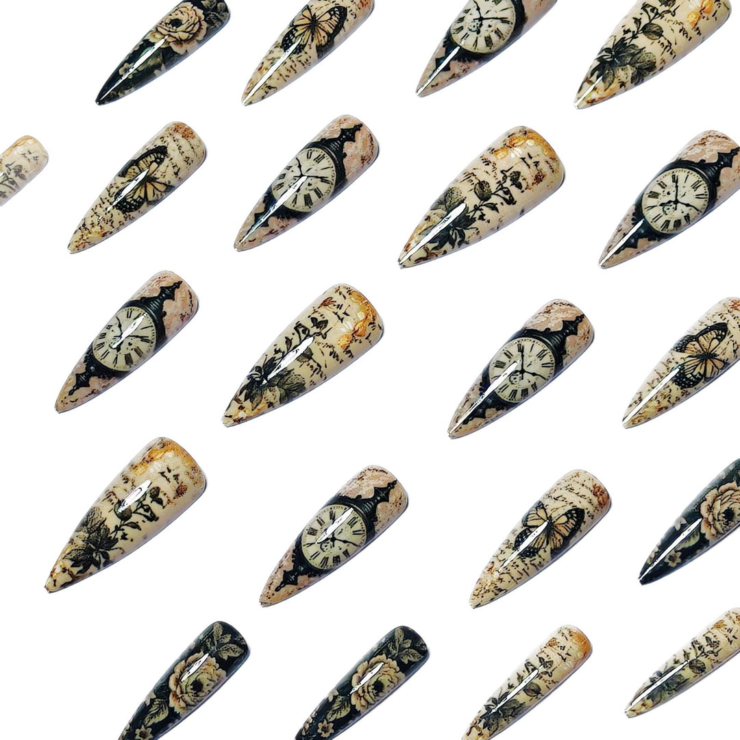 Artistic Vintage Floral Nail Art Bowlift