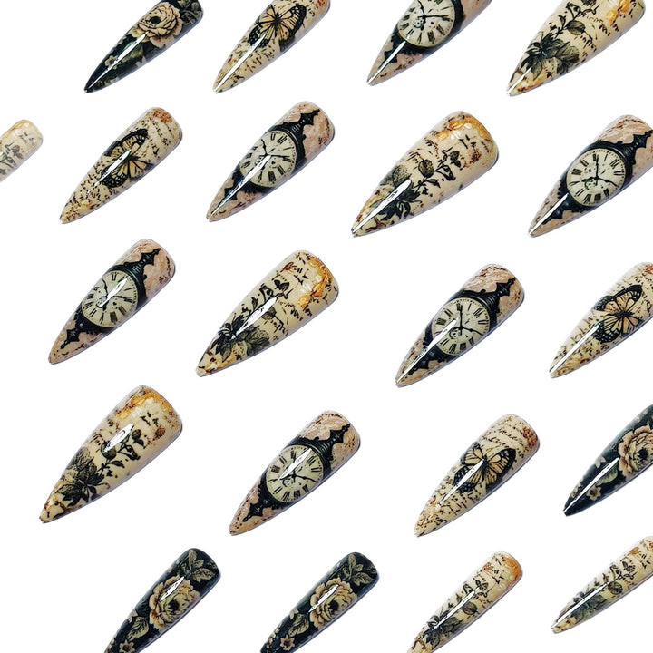 Artistic Vintage Floral Nail Art Bowlift