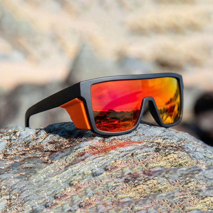 Ladies sports sunglasses in a modern design with a wide frame and polarizing lenses Bowlift