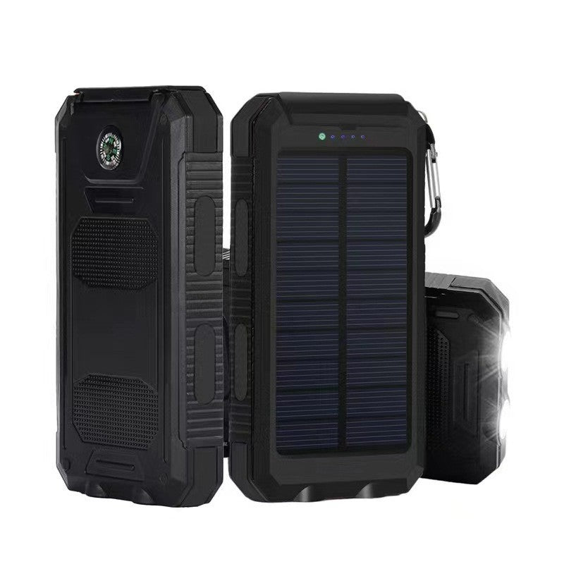 Solar charger with integrated compass and LED flashlight Bowlift