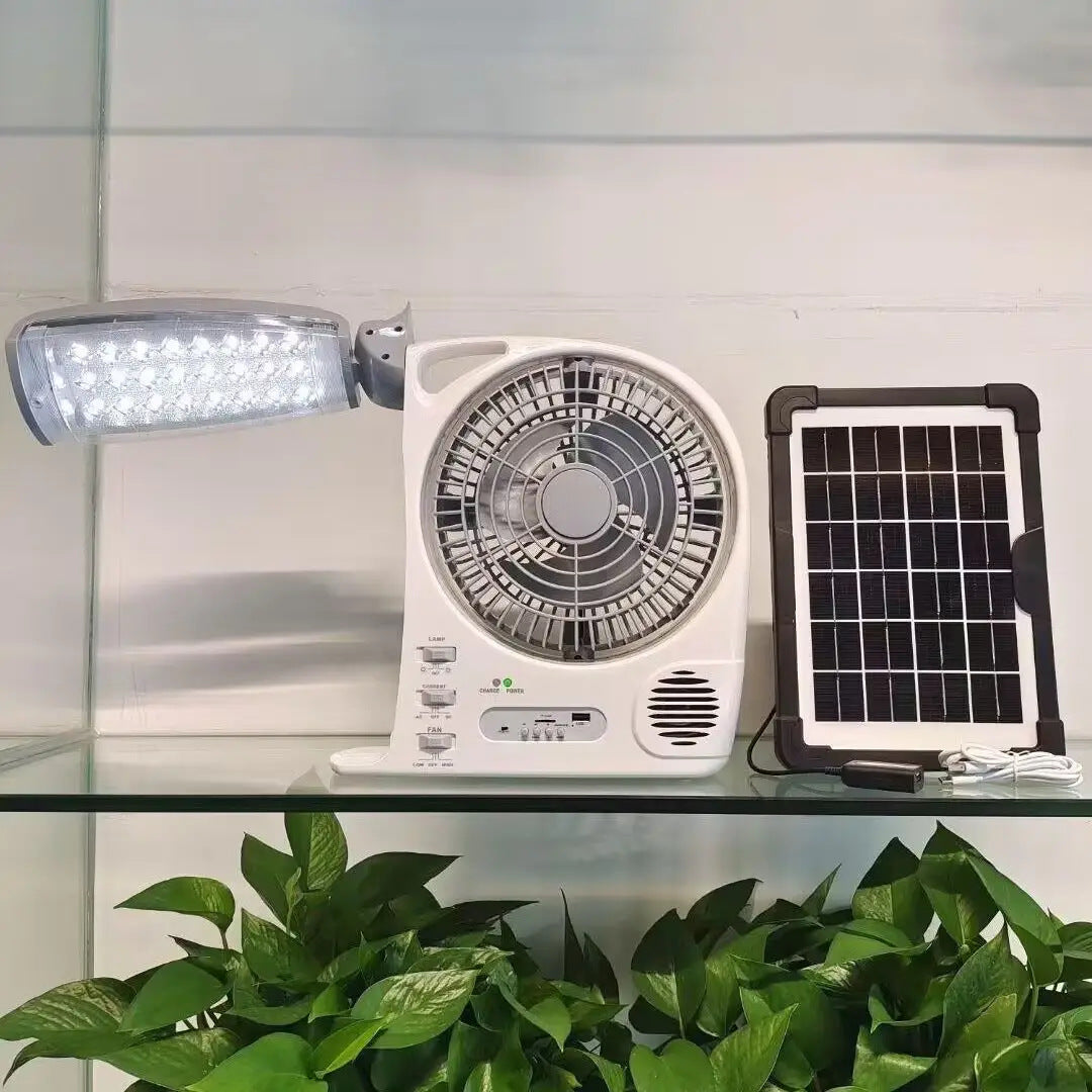 Women Portable Solar Fan with Integrated LED Lighting Bowlift