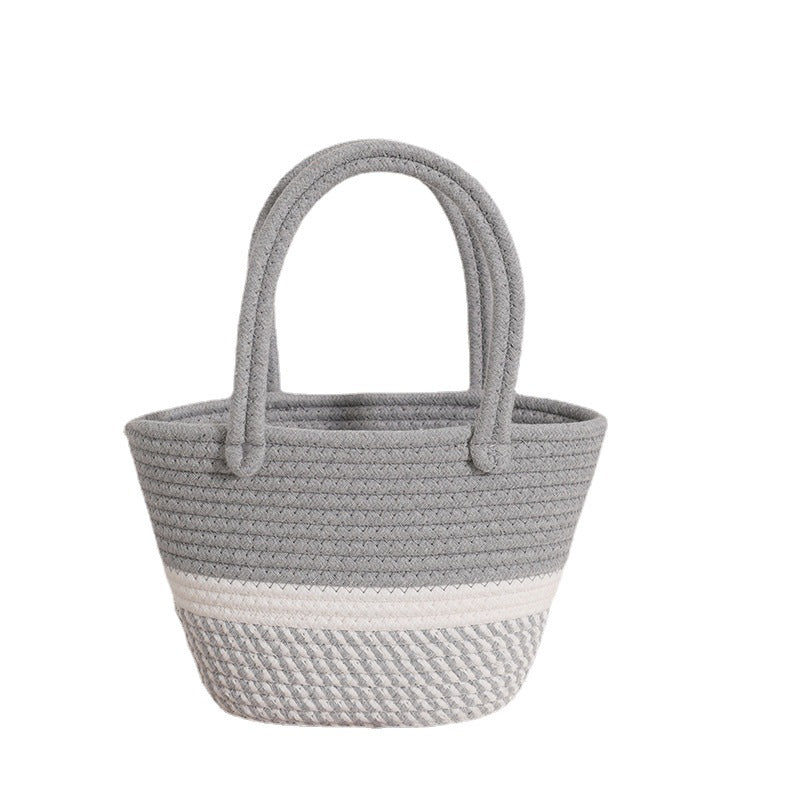 Fashionable Handbag Made of Braided Textile Bowlift