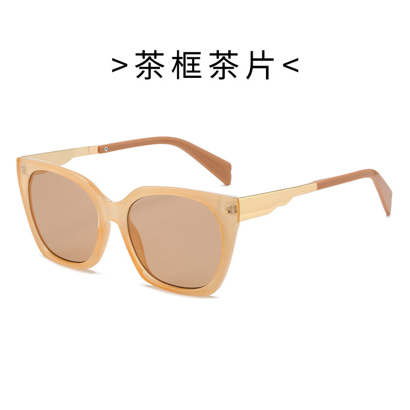 Women's oversized sunglasses with elegant transparent frame and golden accents Bowlift