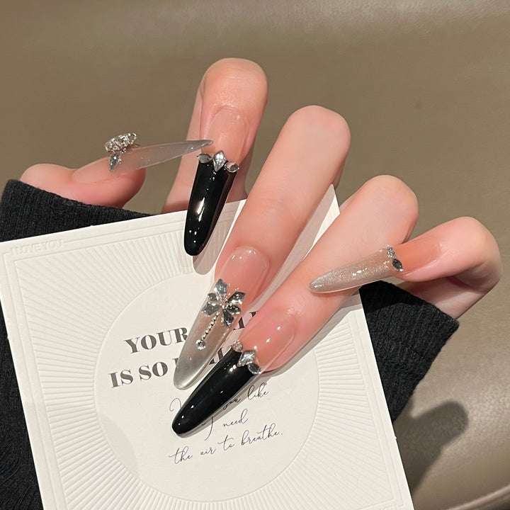 Premium Long Stiletto Press-On Nail Extensions Bowlift