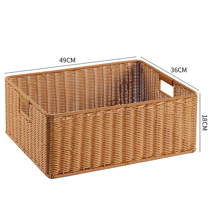 Handwoven Storage Basket with Cutout Handles Bowlift