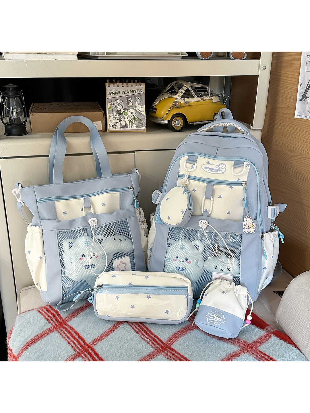 Plush School Backpack Set Bowlift