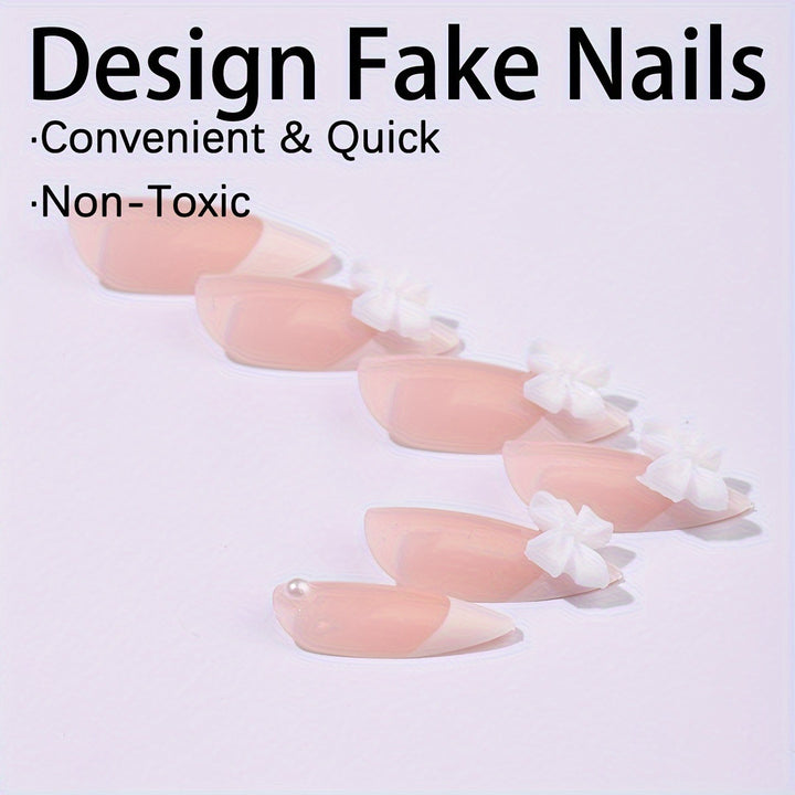 Acrylic nail set with elegant tips and floral accents Bowlift