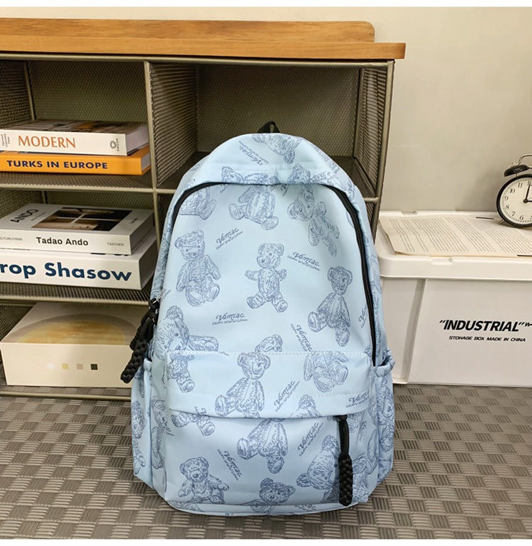 Playful Teddy Bear-Print Backpack